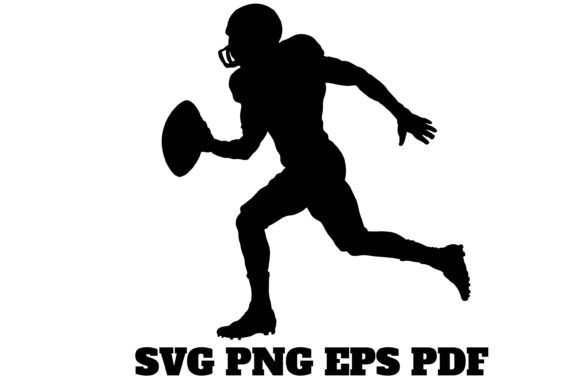 American Football Player Runs Silhouette Graphics & Crafts