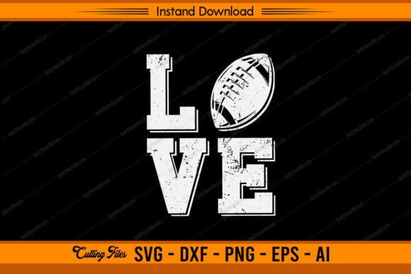 Football Love - White Graphics for Crafts