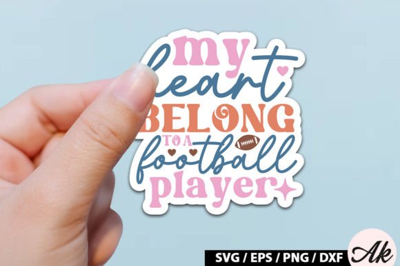 My Heart Belong to a Football Player Graphics & Crafts